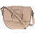 Moschino Love Faux Leather Crossbody Bag With Double Metal Heart Beige