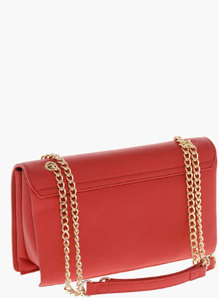 Genti de umar Moschino Love Faux Leather Shoulder Bag With Maxi Golden Logo Red Femei (BM 11663502) 2