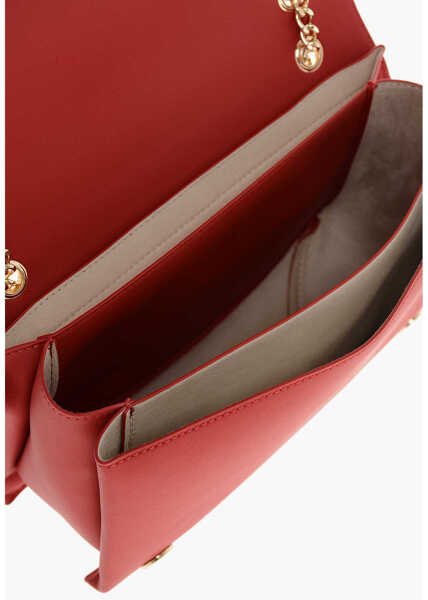 Genti de umar Moschino Love Faux Leather Shoulder Bag With Maxi Golden Logo Red Femei (BM 11663502) 4