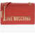 Moschino Love Faux Leather Shoulder Bag With Maxi Golden Logo Red