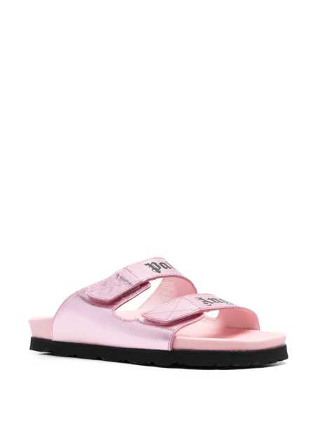 Papuci Palm Angels Palm Angels Leather Logo Sandals Pink Femei (BM 11663673) 2