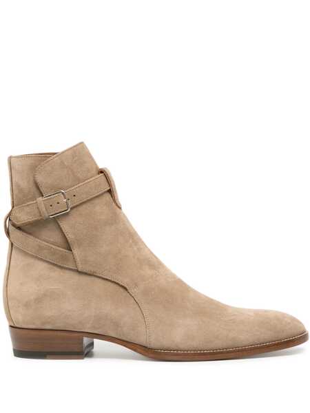 Bocanci casual Saint Laurent Saint Laurent Wyatt Jodhpur Boots Beige Barbati (BM 11663685) 1