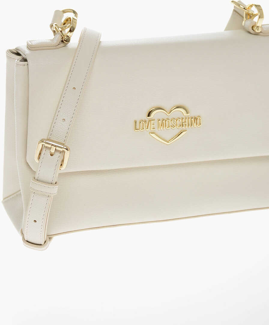 Genti tip postas Moschino Love Faux Leather Shoulder Bag With Golden Logo White Femei (BM 11665062) 3