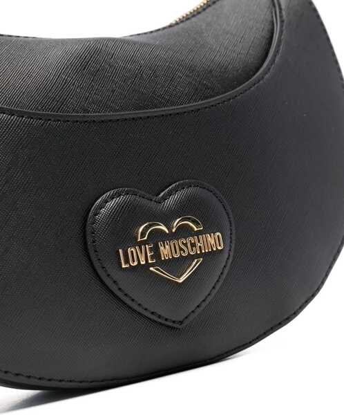 Genti tip postas Moschino Love Saffiano Faux Leather Eco-Friendly Hobo Bag Black Femei (BM 11665068) 4