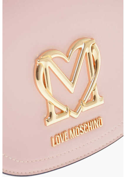Genti tip postas Moschino Love Faux Leather Bag With Chain Shoulder Strap And Golden L Pink Femei (BM 11665074) 4