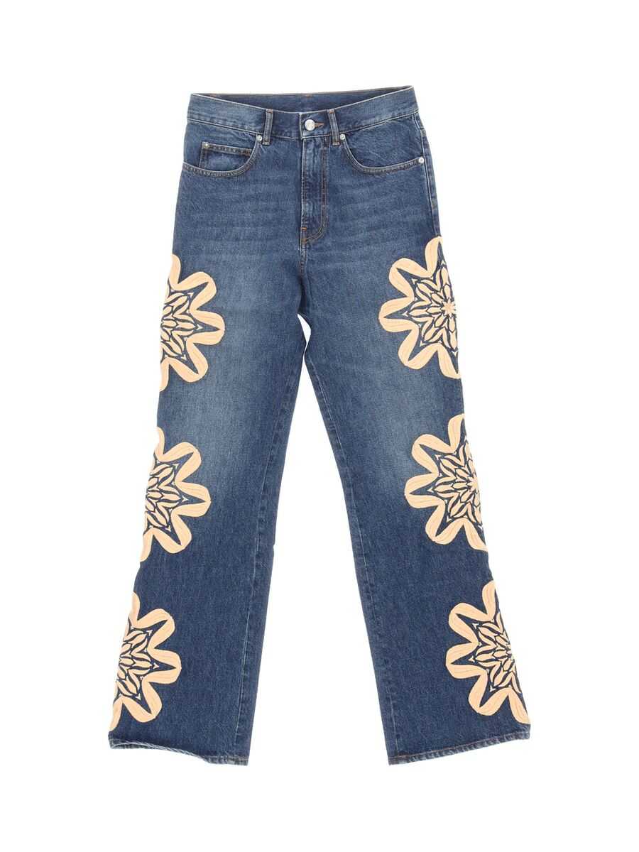 BLUEMARBLE BLUEMARBLE Embroidered bootcut denim jeans BLUE