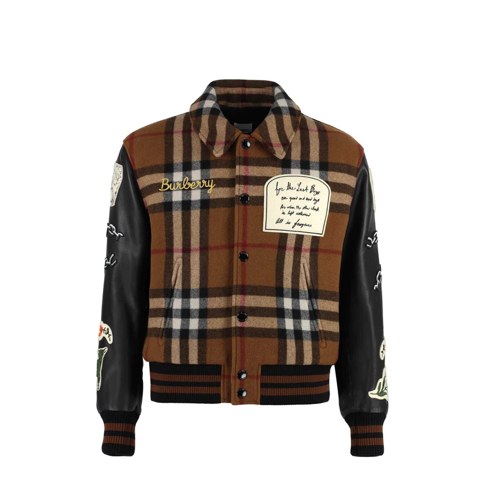 Burberry Burberry Wool And Leather Bomber Brown