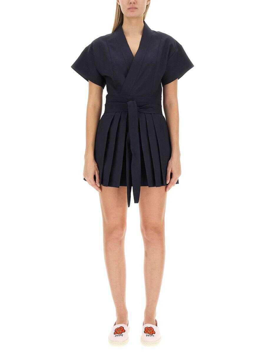 Kenzo KENZO MINI KIMONO DRESS BLUE