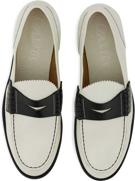 Mocasini COLLEGE Leather Loafer WHITE Femei (BM 11689884) 4