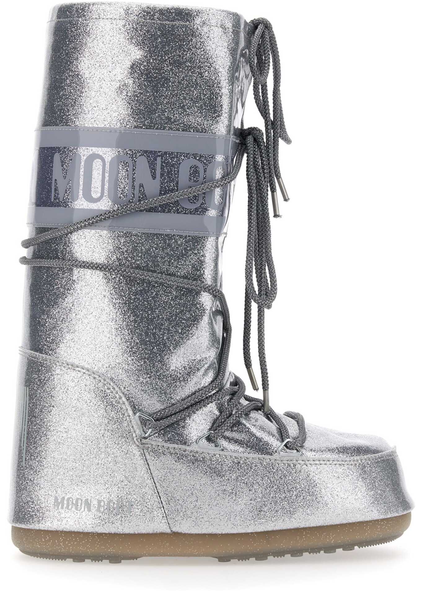 Moon Boot Icon Glitter Boot SILVER