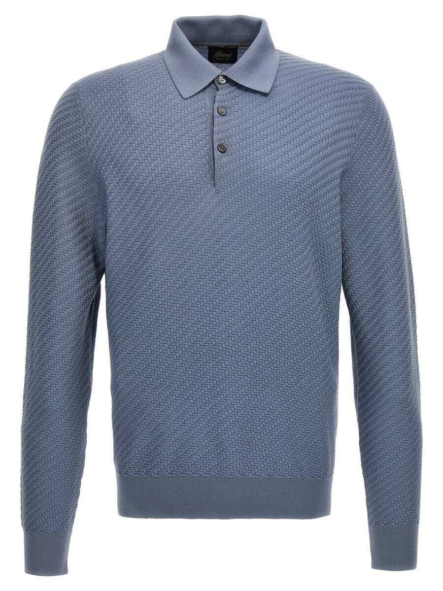 BRIONI BRIONI Cashmere polo shirt BLUE