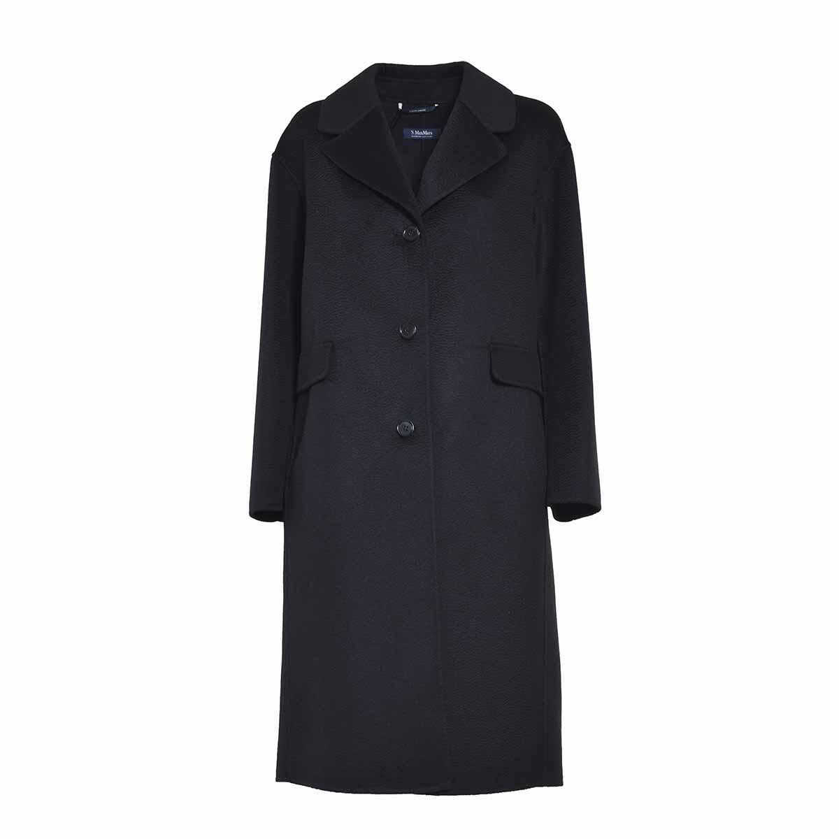 Max Mara \'S MAX MARA Black wool and cashmere drap James long coat \'S Max Mara BLACK