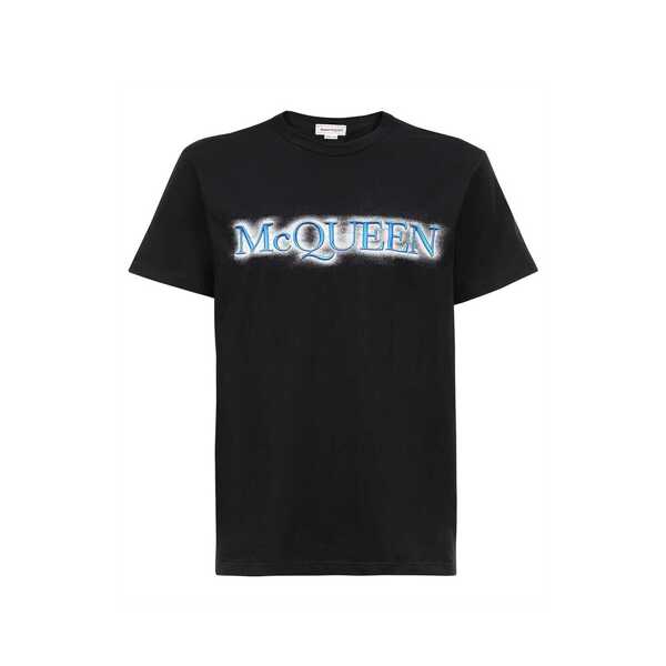 Tricouri Alexander McQueen Alexander McQueen Logo T-Shirt Black Barbati (BM 11697327) 1
