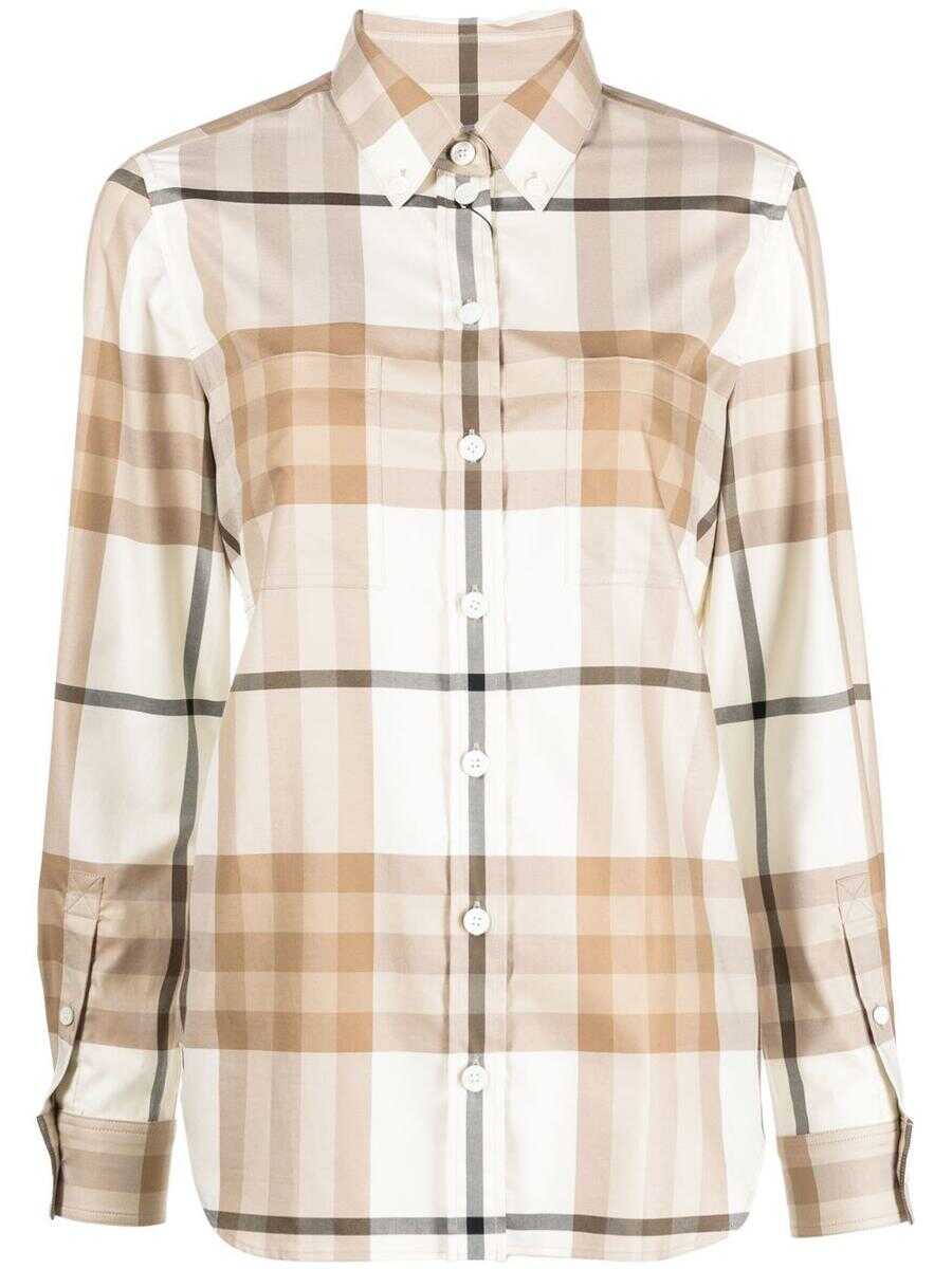 Burberry BURBERRY \'Nova-check\' pocket shirt BIANCO E BEIGE