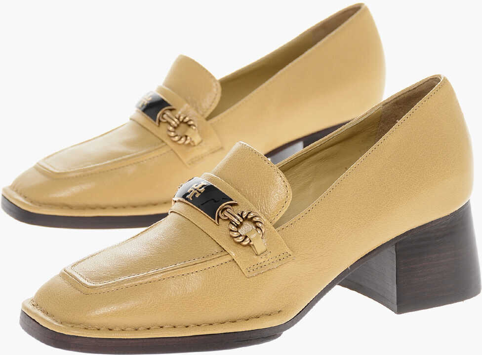 Tory Burch Textured Leather Milled Loafers With Cuir Sole 6Cm Yellow