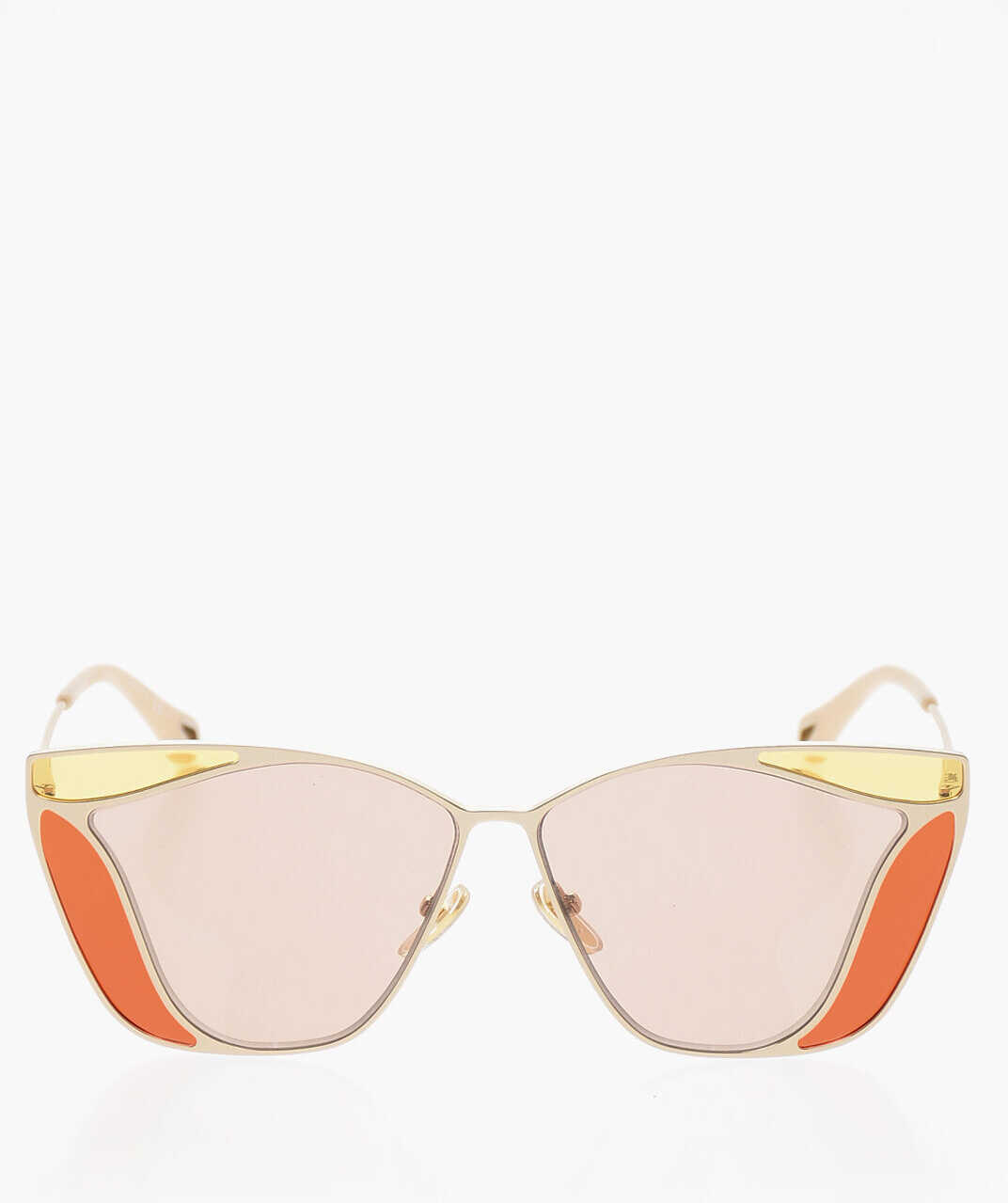 Chloe Metal Frame Gemma Sunglasses With Contrasting Details Gold