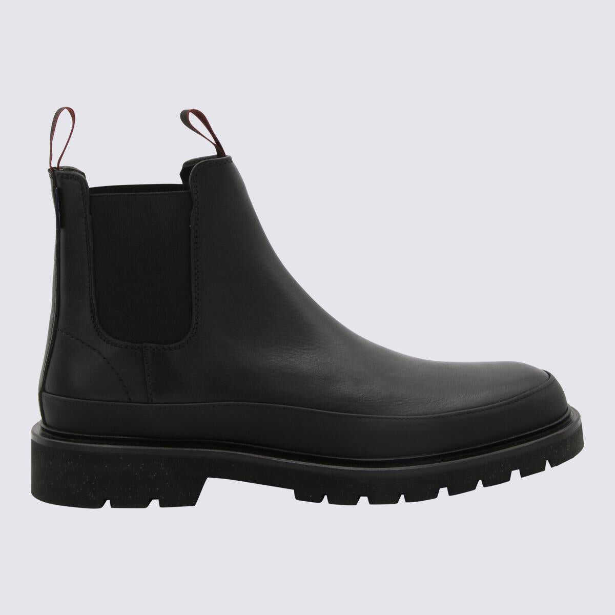 Paul Smith PAUL SMITH BLACK LEATHER ANKLE BOOTS BLACK