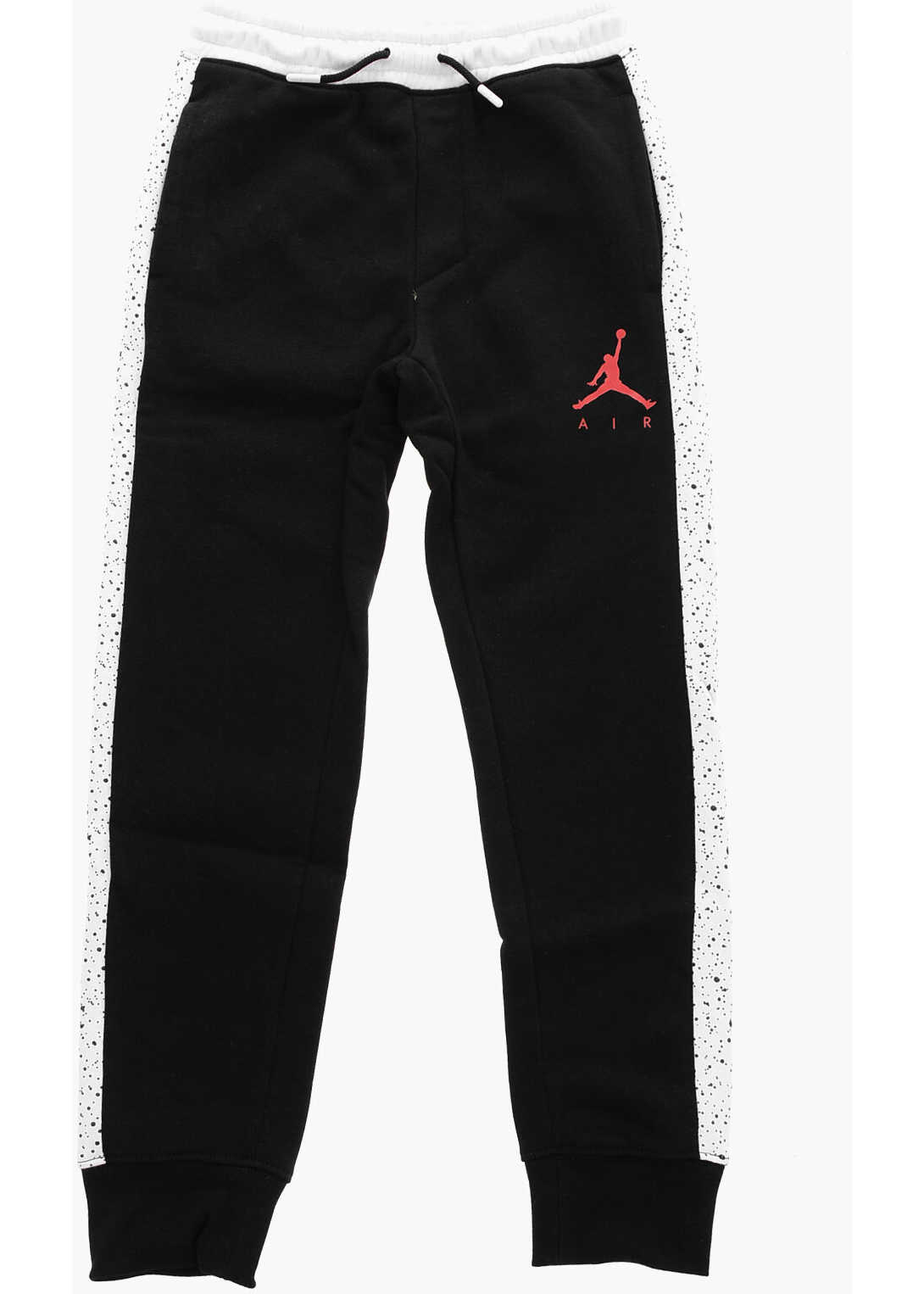 Nike Air Jordan Fleeced-Cotton Joggers With Side Contrast Bands Black & White