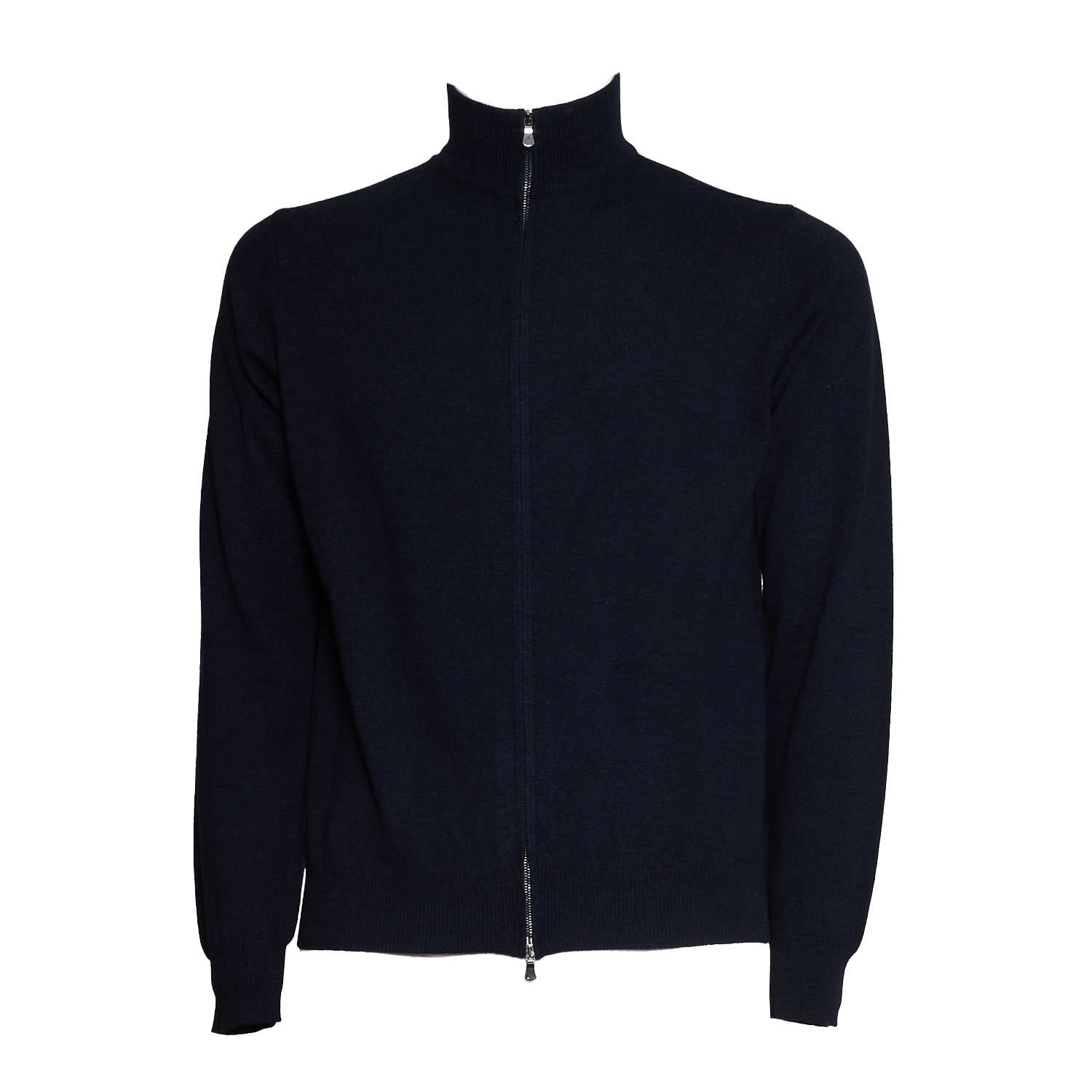 FILIPPO DE LAURENTIIS Zip Sweater In Wool And Cashmere Blue
