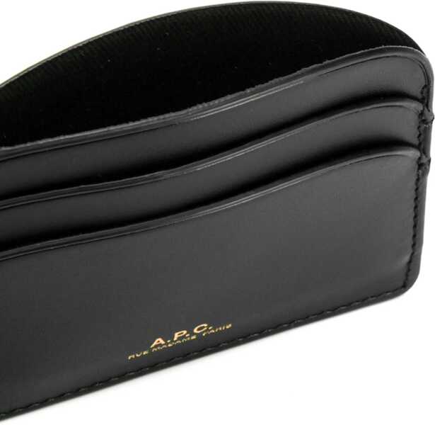 Portofele A.P.C. Demi Lune Card Holder BLACK Femei (BM 11713887) 3