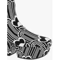 Botine Prada Dama - Botine Prada Deco Jacquard Boots With Platform 7Cm Black & White Femei (BM 11721498) - B-mall.ro