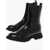 Alexander McQueen Shiny Leather Chelsea Boots With Elastic Panels Black