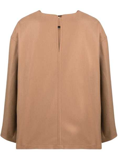 Bluze Erika Cavallini Erika Cavallini Nara Wool Blend Blouse Brown Femei (BM 11729022) 2