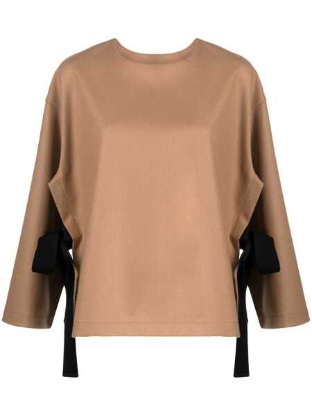 Bluze Erika Cavallini Erika Cavallini Nara Wool Blend Blouse Brown Femei (BM 11729022) 1