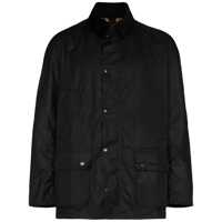 Geci Barbour Barbour Black Waxed Jacket With Velvet Collar Barbati