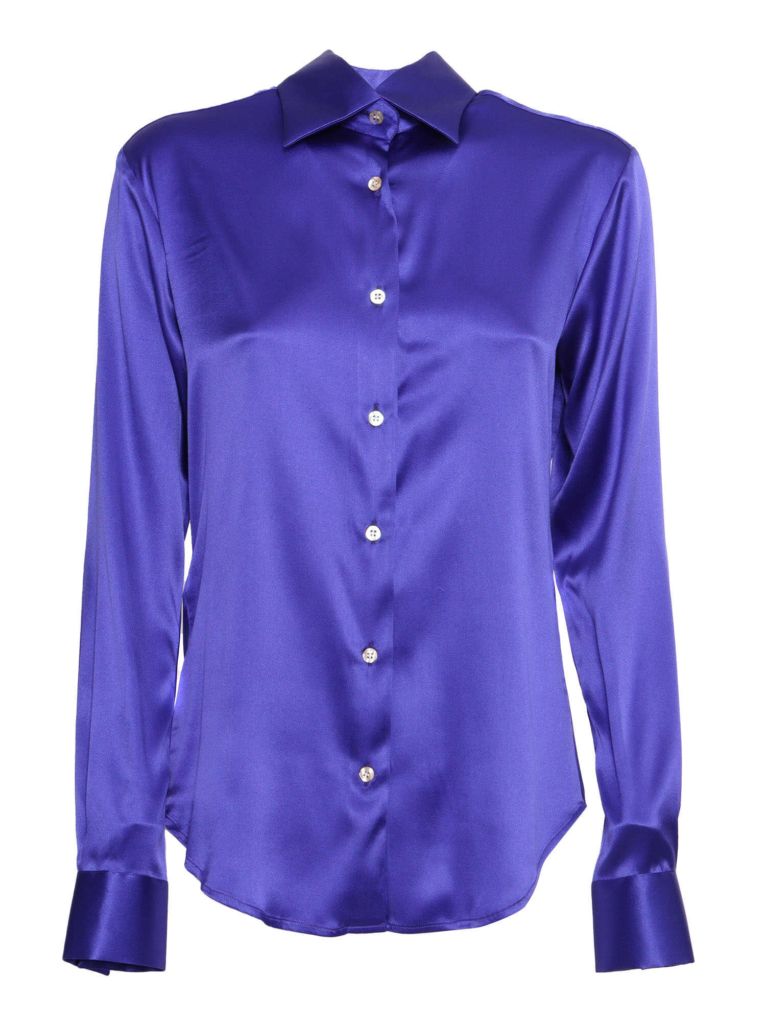 Mazzarelli Camicie Satin shirt Purple
