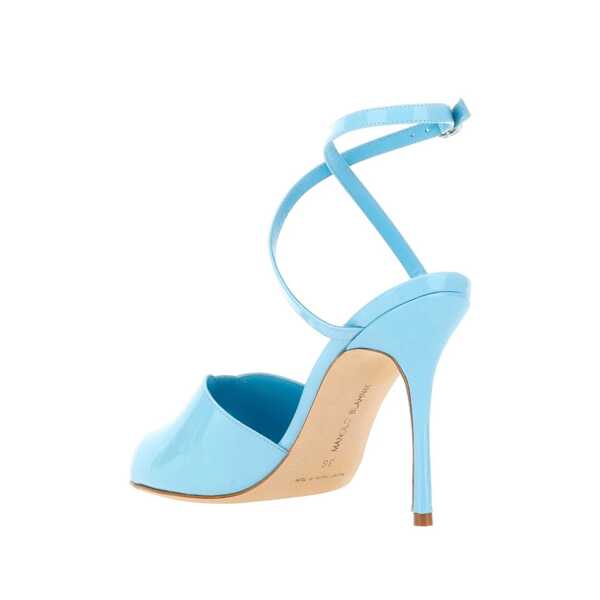 Sandale cu toc Manolo Blahnik Manolo Blahnik Hourani 105 Sandals Blue Femei (BM 11735811) 3