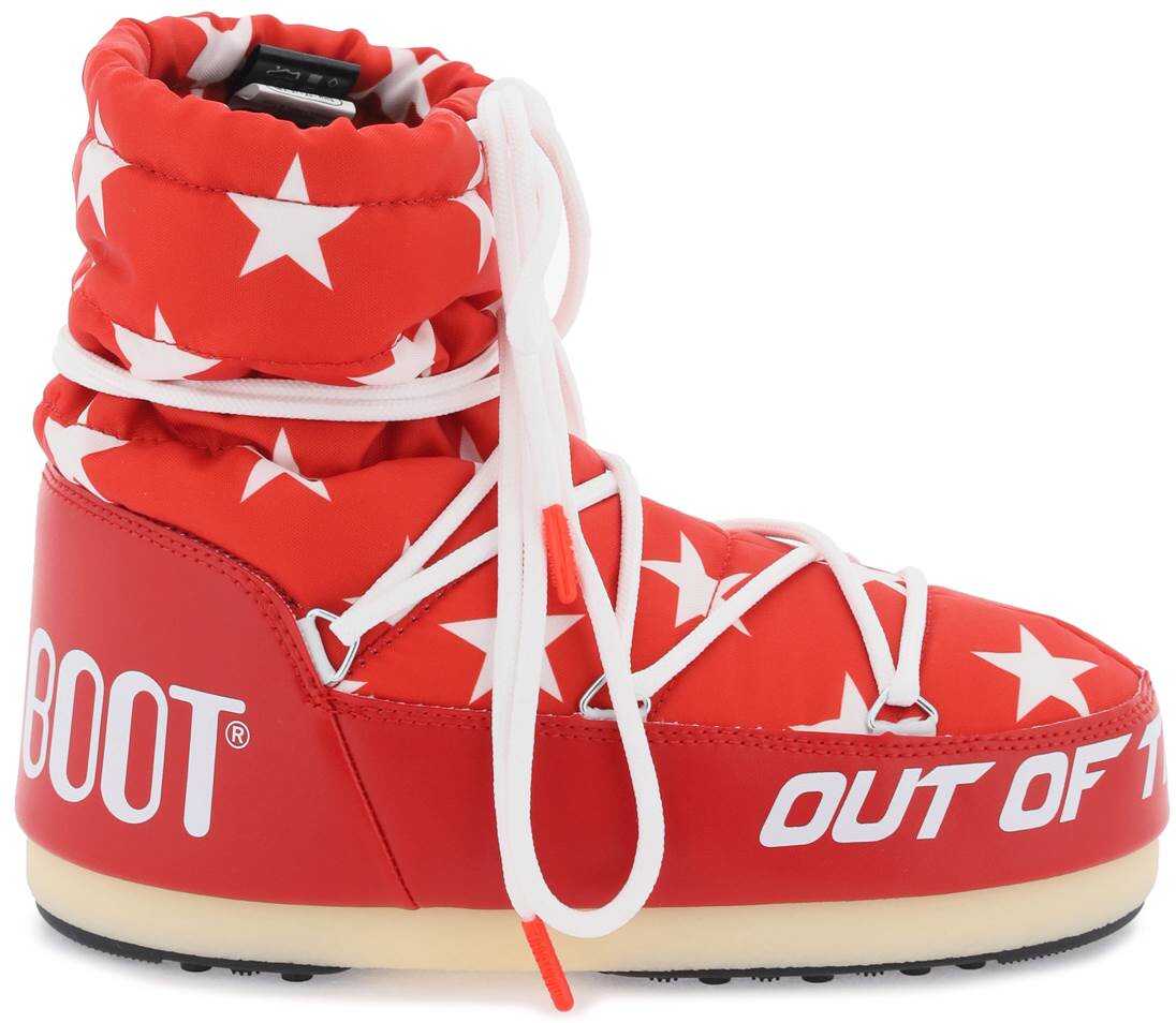 Moon Boot Icon Light Low Stars Apres-Ski Boots RED WHITE