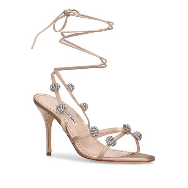 Sandale cu toc Manolo Blahnik Manolo Blahnik Elsaka 090 Sandals Beige Femei (BM 11738940) 2