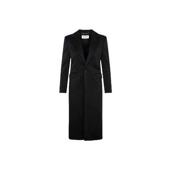 Paltoane Saint Laurent Saint Laurent Satin Coat Black Femei (BM 11775987) 1