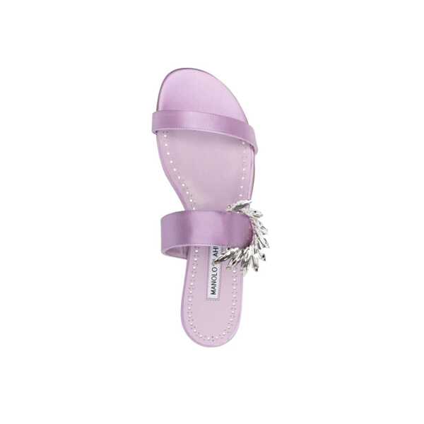 Sandale Manolo Blahnik Manolo Blahnik Chivela 010 Flat Sandals Lilac Femei (BM 11775993) 3