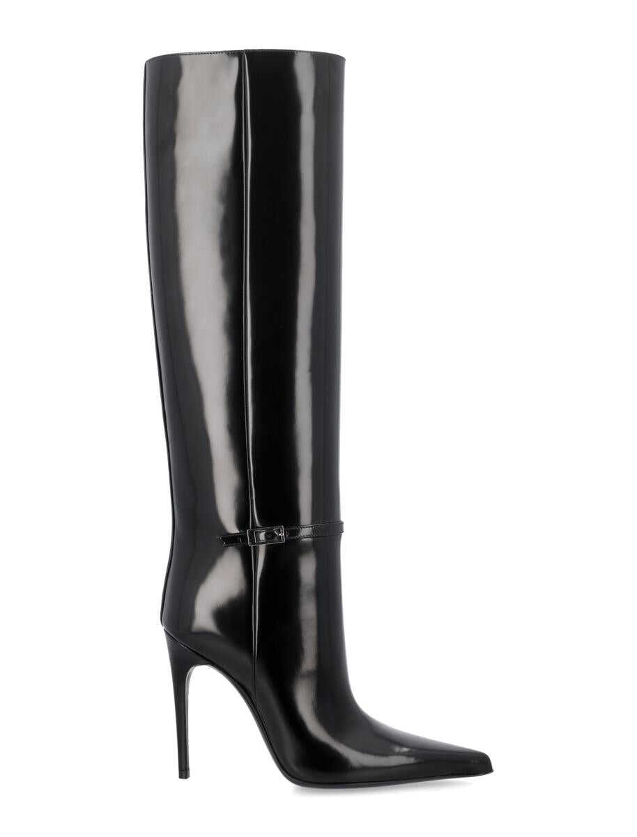 Saint Laurent SAINT LAURENT Vendome boots in glazed leather BLACK