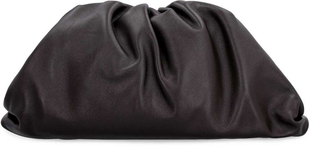 Genti de mana Bottega Veneta Bottega Veneta The Pouch Leather Clutch BROWN Femei (BM 11784069) 2