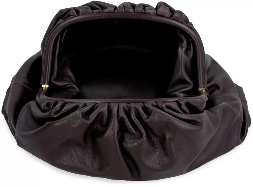 Genti de mana Bottega Veneta Bottega Veneta The Pouch Leather Clutch BROWN Femei (BM 11784069) 4