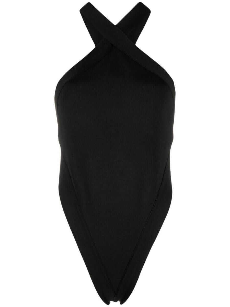 Saint Laurent SAINT LAURENT Viscose halter neck bodysuit BLACK