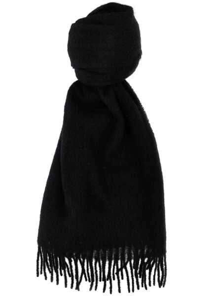 Esarfe Saint Laurent Saint Laurent Fringes Wool Blend Scarf Black Femei (BM 11786625) 1