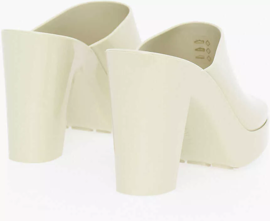 Sandale cu toc Bottega Veneta Rubber Gleam Heeled Sandals 10Cm White Femei (BM 11817492) 2