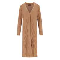 Cardigane TWINSET CAMEL RIBBED MAXI CARDIGAN Femei