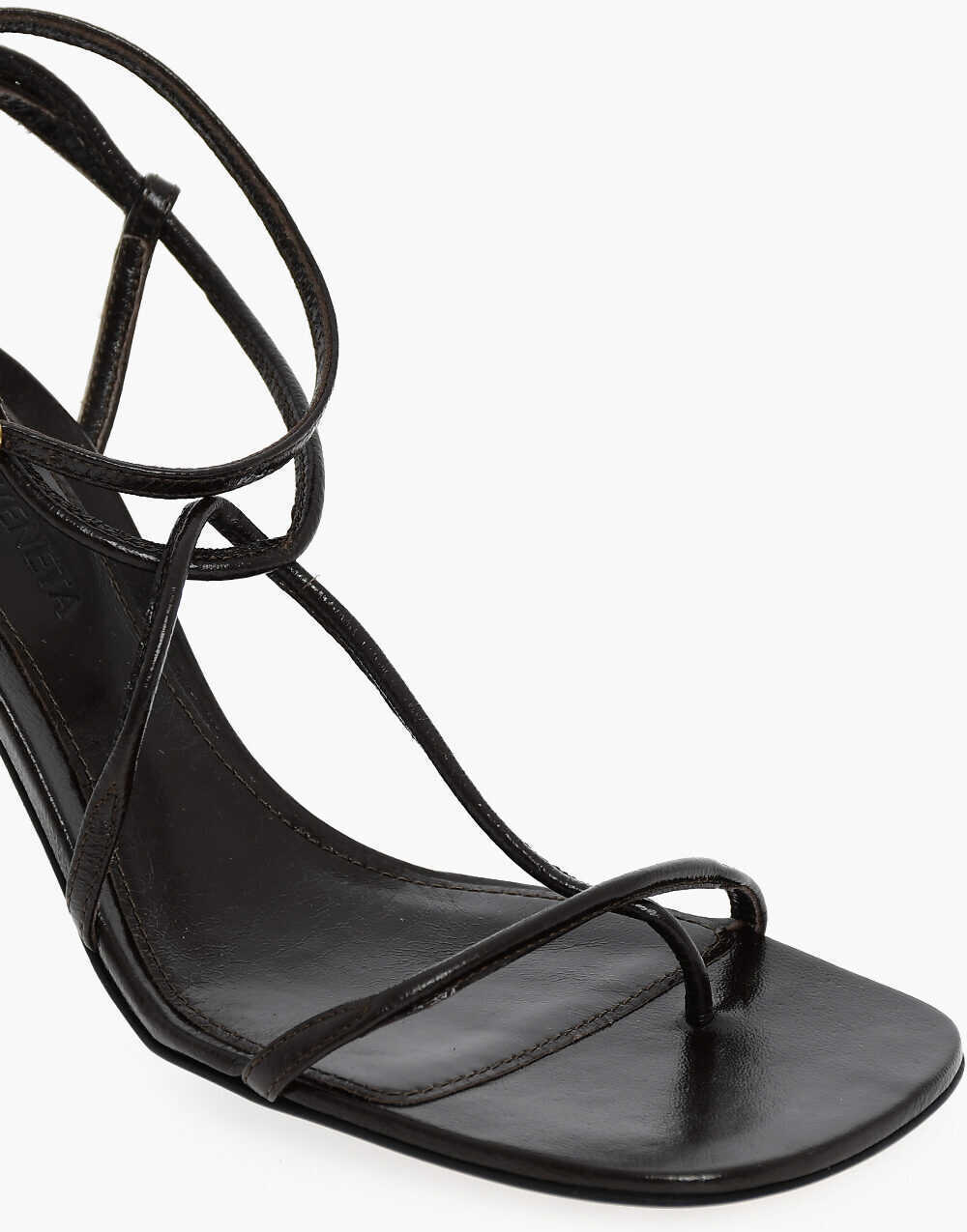 Sandale cu toc Bottega Veneta Leather The Line Mules 9Cm Brown Femei (BM 11817807) 4