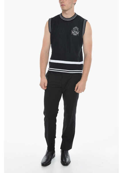 Veste costum MSFTSREP Organic Cotton Two-Tone Vest With Rib Edges Black & White Barbati (BM 11818395) 4