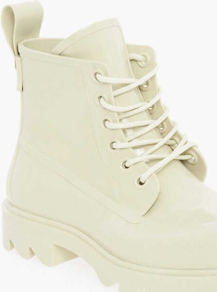 Botine Bottega Veneta Shiny Rubber Ankle Boots With Round Toe White Femei (BM 11818455) 4
