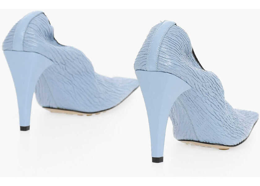 Pantofi stiletto Bottega Veneta Leather Crunch Sharpei Pumps 9Cm Light Blue Femei (BM 11818458) 2