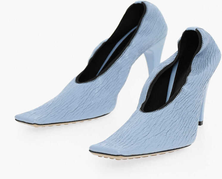 Pantofi stiletto Bottega Veneta Leather Crunch Sharpei Pumps 9Cm Light Blue Femei (BM 11818458) 1