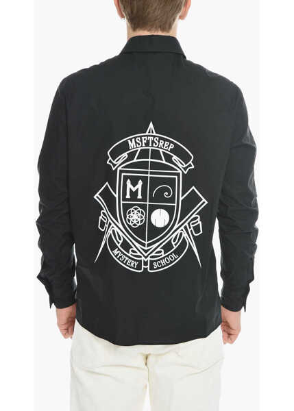 Camasi casual MSFTSREP Maxi Contrast Printed Organic Cotton Shirt Black Barbati (BM 11818992) 2