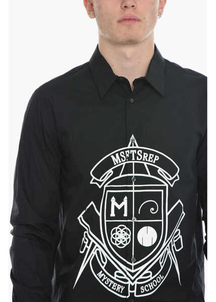 Camasi casual MSFTSREP Maxi Contrast Printed Organic Cotton Shirt Black Barbati (BM 11818992) 3