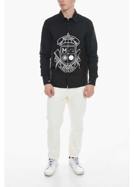 Camasi casual MSFTSREP Maxi Contrast Printed Organic Cotton Shirt Black Barbati (BM 11818992) 4